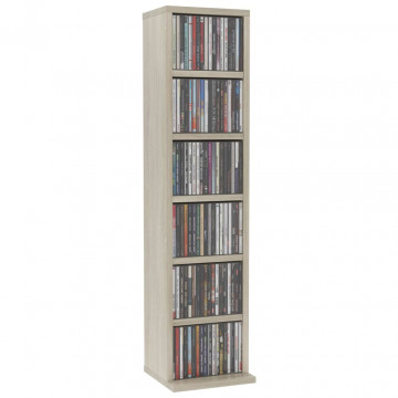 Dulap CD-uri, stejar sonoma, 21x20x88 cm, lemn compozit - Img 3