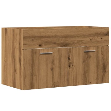 Dulap chiuvetă baie, stejar artizanal 80x38,5x46 cm lemn - Img 2