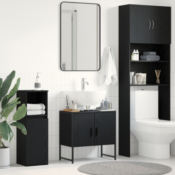 Dulap chiuvetă de baie, stejar negru 60x33x60 cm lemn prelucrat - Img 1