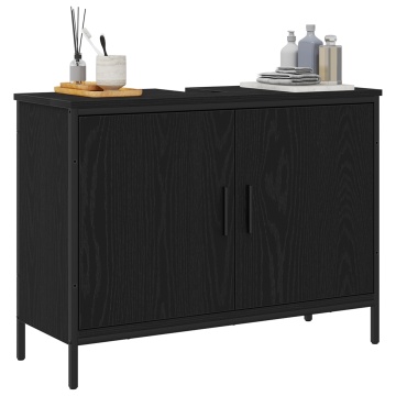 Dulap chiuvetă de baie, stejar negru 80x30x60 cm lemn prelucrat - Img 3
