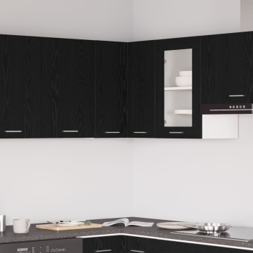 Dulap colțar suspendat - Stejar negru - 57x57x60 cm - Fabricat din lemn prelucrat - Img 1