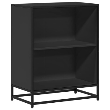 Dulap cu cărți negru 60x35x76 cm lemn prelucrat - Img 2
