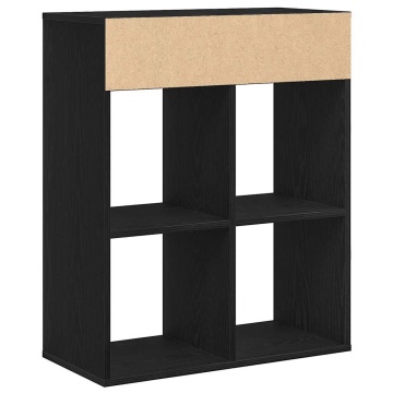 Dulap cu cărți negru 66x31x80 cm lemn prelucrat - Img 5