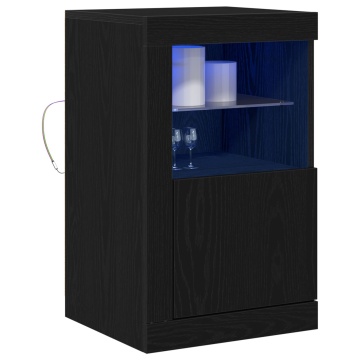 Dulap cu LED-uri Stejar Negru 41x37x67 cm - Img 3