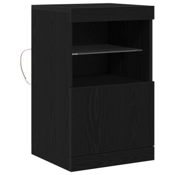 Dulap cu lumini LED Stejar Negru 41x37x67 cm - Img 2
