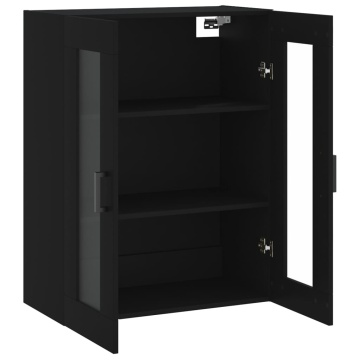 Dulap cu montaj pe perete, negru, 69,5x34x90 cm - Img 5