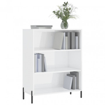 Dulap cu rafturi alb extralucios 69,5x32,5x90 cm lemn compozit - Img 3