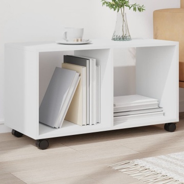 Dulap cu roți, alb, 72x33x42,5 cm, lemn prelucrat - Img 1