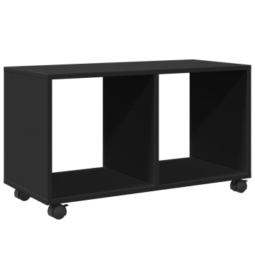 Dulap cu roți, negru, 72x33x42,5 cm, lemn prelucrat - Img 2