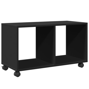 Dulap cu roți, negru, 72x33x42,5 cm, lemn prelucrat - Img 6