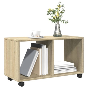 Dulap cu roți, stejar sonoma, 72x33x42,5 cm, lemn prelucrat - Img 4