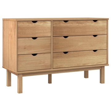 Dulap cu sertar OTTA, 111x43x73,5 cm, lemn masiv de pin - Img 2