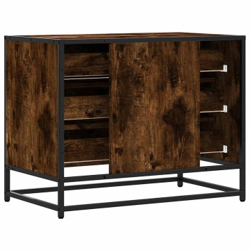 Dulap cu sertar, stejar fumuriu,70x41x56 cm, lemn prelucrat - Img 6
