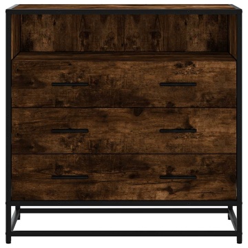 Dulap cu sertar, stejar fumuriu, 70x41x70 cm, lemn prelucrat - Img 4