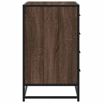 Dulap cu sertar, stejar maro, 70x41x70 cm, lemn prelucrat - Img 5