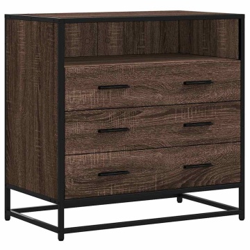 Dulap cu sertar, stejar maro, 70x41x70 cm, lemn prelucrat - Img 2