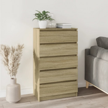 Dulap cu sertar, stejar sonoma, 60x36x103 cm, lemn prelucrat - Img 1