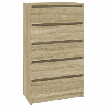 Dulap cu sertar, stejar sonoma, 60x36x103 cm, lemn prelucrat - Img 2
