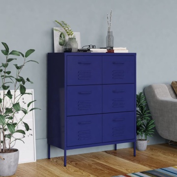 Dulap cu sertare, bleumarin, 80x35x101,5 cm, oțel - Img 1