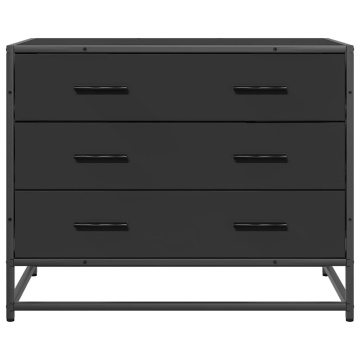 Dulap cu sertare, negru, 70x41x56 cm, lemn compozit - Img 4