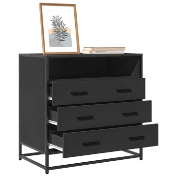 Dulap cu sertare, negru, 70x41x70 cm, lemn compozit - Img 1