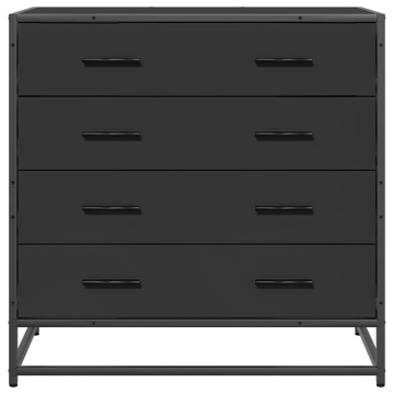Dulap cu sertare, negru, 70x41x70 cm, lemn compozit - Img 4
