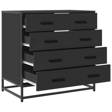 Dulap cu sertare, negru, 70x41x70 cm, lemn compozit - Img 8