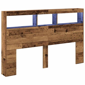 Dulap cu tăblie cu LED Lemn vechi 160x17x102 cm - Img 3