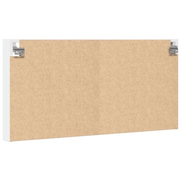 Dulap cu vitrină, alb, 100x8,5x50 cm, lemn prelucrat - Img 5