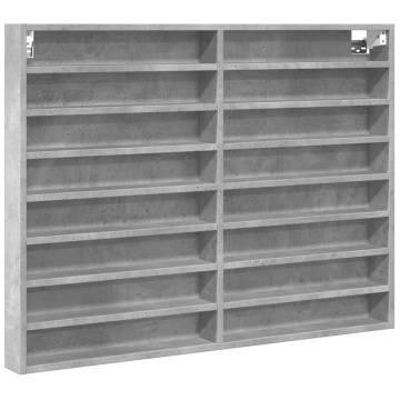 Dulap cu vitrină, gri beton, 100x8,5x75 cm, lemn prelucrat - Img 2