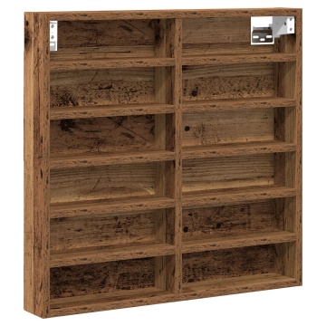 Dulap cu vitrină, lemn vechi, 60x8,5x58 cm, lemn prelucrat - Img 2