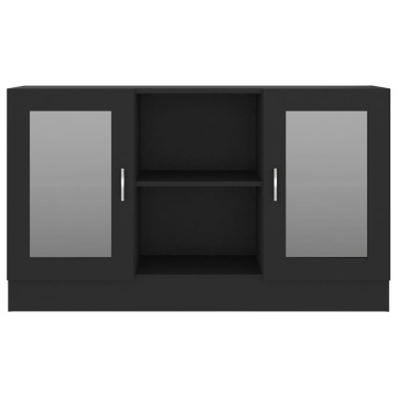 Dulap cu vitrină, negru, 120 x 30,5 x 70 cm, lemn prelucrat - Img 5