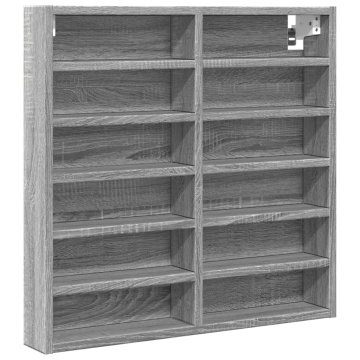 Dulap cu vitrină, sonoma gri, 60x8,5x58 cm, lemn prelucrat - Img 2