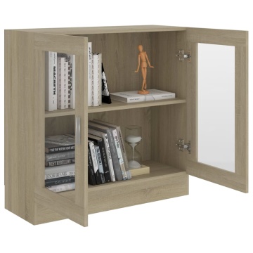 Dulap cu vitrină, stejar sonoma 82,5x30,5x80 cm lemn prelucrat - Img 4