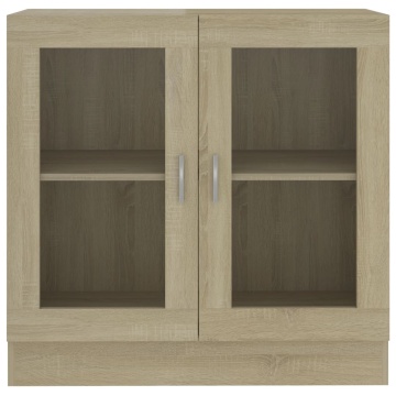 Dulap cu vitrină, stejar sonoma 82,5x30,5x80 cm lemn prelucrat - Img 5