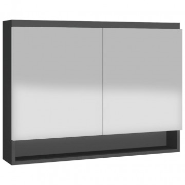 Dulap de baie cu oglindă, antracit, 80x15x60 cm, MDF - Img 8