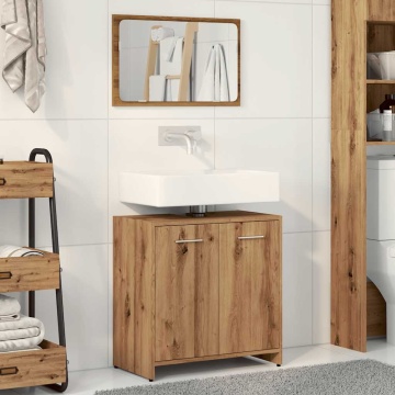 Dulap de baie cu oglindă Artisan Stejar lemn prelucrat - Img 3