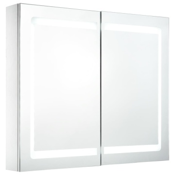 Dulap de baie cu oglindă și LED, 80 x 12,2 x 68 cm - Img 2