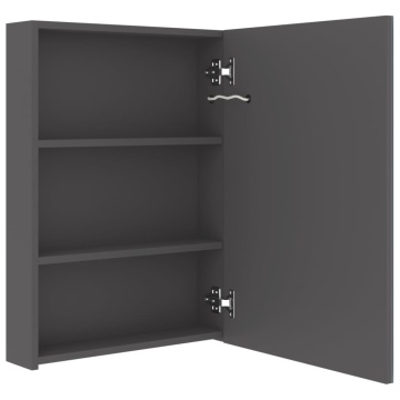 Dulap de baie cu oglindă și LED, gri, 50x13x70 cm - Img 8