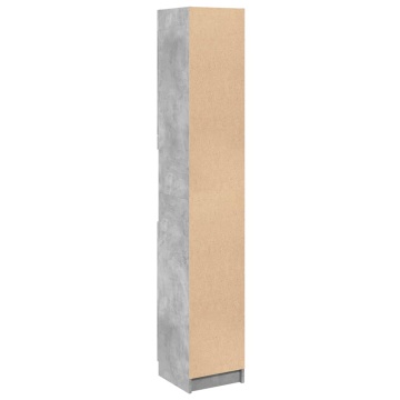 Dulap de baie, gri beton, 32x34x188,5 cm, lemn compozit - Img 5