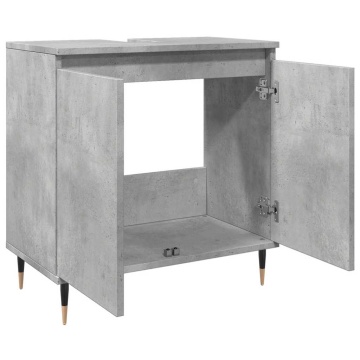Dulap de baie, gri beton, 58x33x60 cm, lemn prelucrat - Img 7