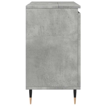 Dulap de baie, gri beton, 58x33x60 cm, lemn prelucrat - Img 8