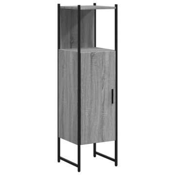 Dulap de baie, gri sonoma, 33x33x120,5 cm, lemn prelucrat - Img 2
