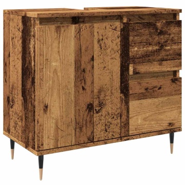 Dulap de baie, lemn vechi, 65x33x60 cm, lemn prelucrat - Img 2