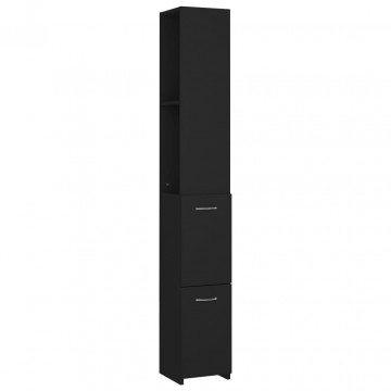 Dulap de baie, negru, 25x26,5x170 cm, lemn prelucrat - Img 2