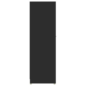 Dulap de baie, negru, 30x30x95 cm, lemn prelucrat - Img 6