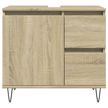Dulap de baie, stejar sonoma, 65x33x60 cm, lemn prelucrat - Img 3