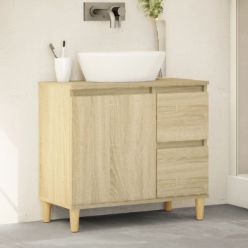Dulap de baie, stejar sonoma, 65x33x60 cm, lemn prelucrat - Img 1