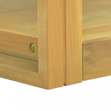 Dulap de baie suspendat, 110x45x35 cm, lemn masiv de tec - Img 6