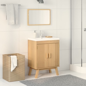 Dulap de bază pentru chiuvetă 114x43x73,5 cm Lemn masiv de pin - Img 4